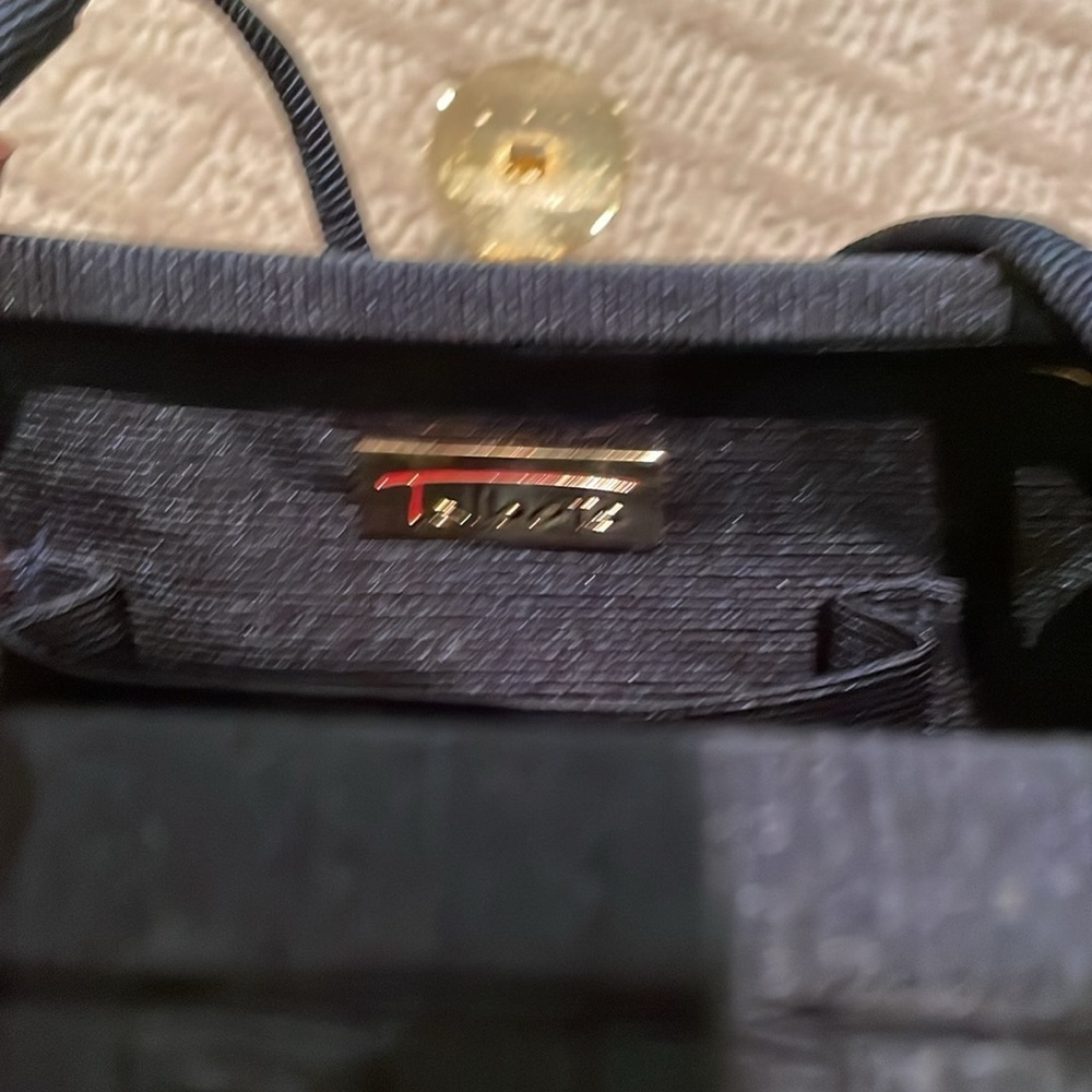 Talbots Navy Blue Woven Shoulder Bag - Picture 5 of 5